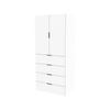Lugna 2048 x 900 x 580mm White 3 Shelf 4 Drawer Double Door Storage Cabinet