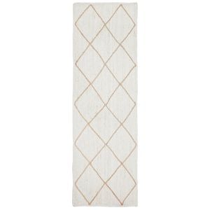 The Rug Connection Coast 222 Off White 300x80cm - Medium Runner Hand Braided Jute Indoor Rug