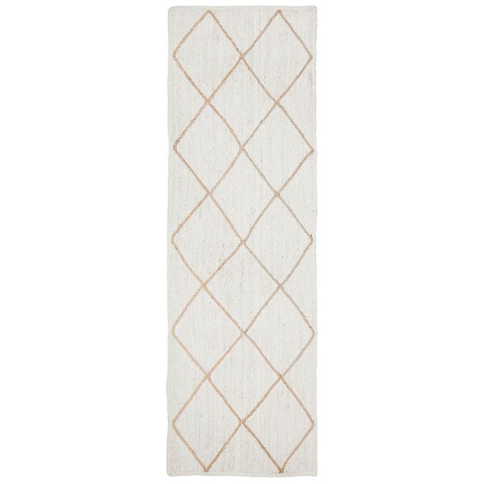 The Rug Connection Coast 222 Off White 300x80cm - Medium Runner Hand Braided Jute Indoor Rug