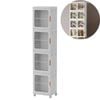 Catzon 4-Tier Storage Cabinet 37cm Width with Wheels-White