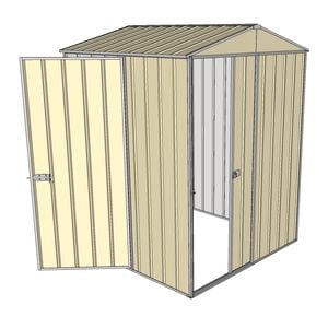 Build-a-Shed 1.5 x 1.5 x 2.3m Single Sliding Door Gable Shed with Single Hinged Side Door - Cream