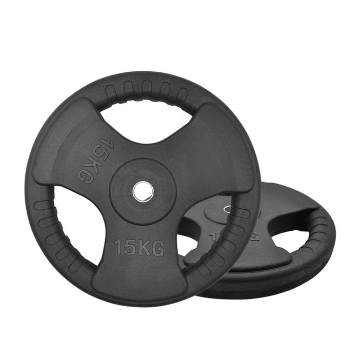 2 Pack of 15kg - Total 30kg Standard Rubber Coated Weight Plate Set - Commercial Grade
