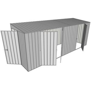 Build-a-Shed 1.5 x 5.2 x 2m Double and Single Hinged Side Door Skillion Shed - Zinc