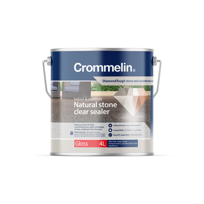 Crommelin 4L Gloss DiamondTough Natural Stone Clear Sealer