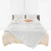SOGA 160x200cm White Double Layer Rabbit Fur Throw Blanket