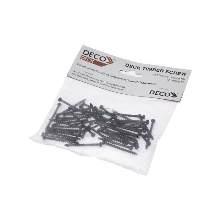 DECO Black Fixing Screws - 50 Pack