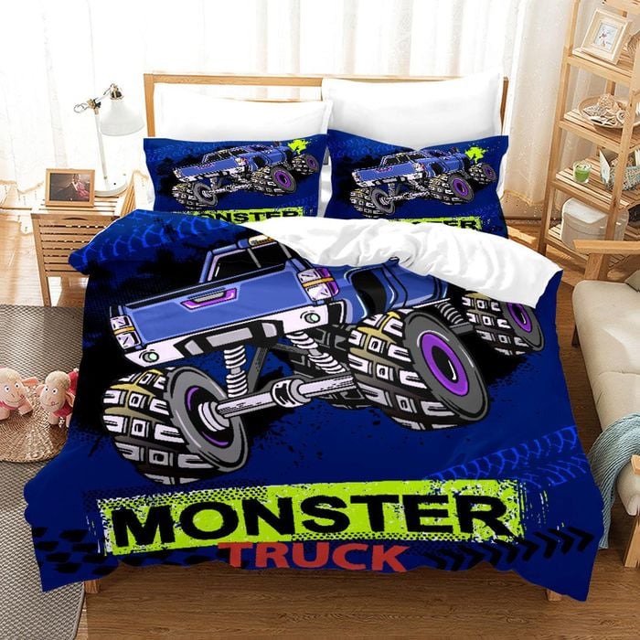 3D Cartoon Monster Truck Quilt Cover Set Bedding Set Duvet Cover Pillowcases WJ 1698