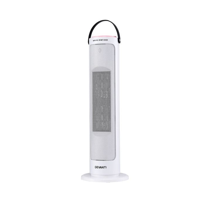 Devanti 2000W Ceramic Tower Heater Tall Space Heaters Oscillating Indoor White
