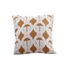 SOGA 45cm Brown Jacquard Throw Pillow – Circular Chain Design