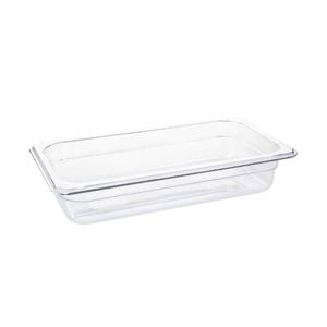 Vogue Gastronorm Pan Clear Polycarbonate Gn 1/3 65mm Commercial Kitchen Food Storage