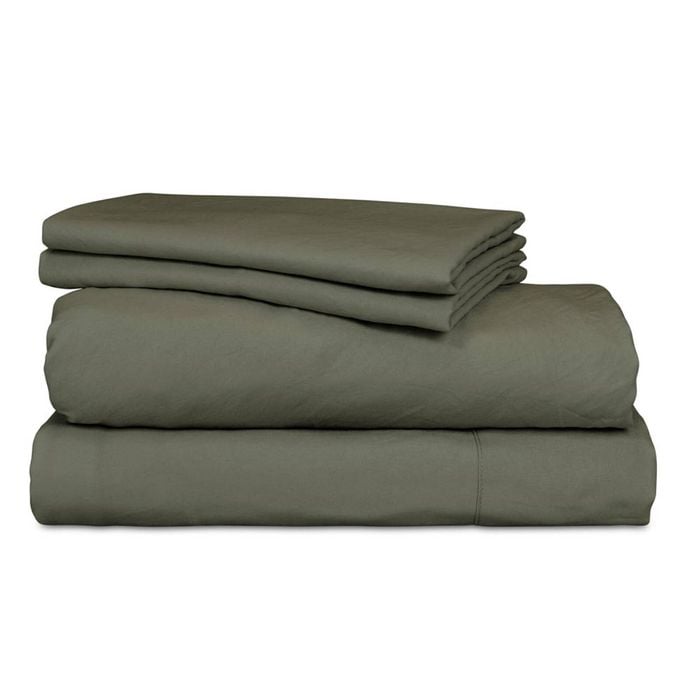 Ardor Boudoir Vintage Washed Sheet Set - Khaki - Queen