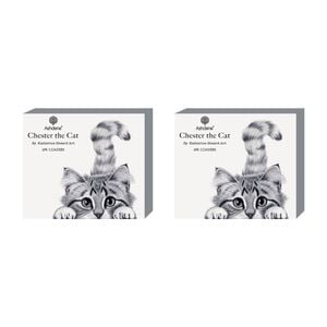 2x 6pc Ashdene Chester The Cat Coaster Serveware Set Animal Art Design