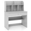 Costway Kids Study Desk Writing Table W/drawer Hutch Storage Shelf Grey
