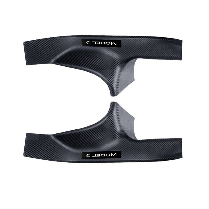 Tesla Model 3 Highland 2023-Onwards Carbon Fiber Style Rear Door Sill Plate Protector Scuff Trim Cover