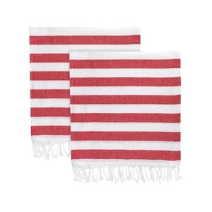 Nicola Spring Turkish Cotton Towel - Red Stripe - Pack Of 2