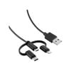 Antsig 2m 3 In 1 Cable USB-A To Lightning Micro USB-C