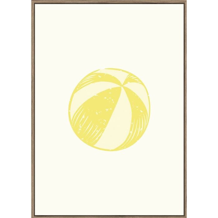 Rayell Framed Kids Artwork Beach Ball Natural Cream 50x70cm