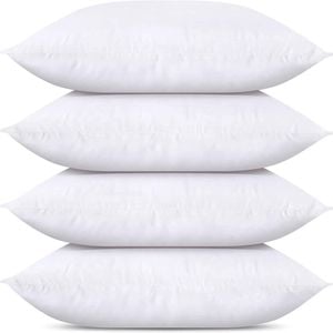 4x Premium 100% Cotton Pillow with Cover Filled Durable Soft Standard 48x74cm