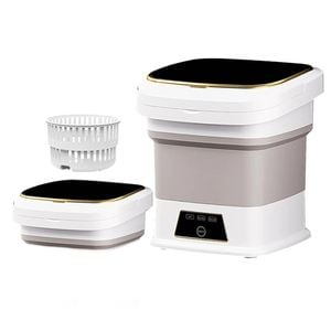 Catzon Portable Washing Machine 13L Foldable Washer with Spin Dry Basket-White