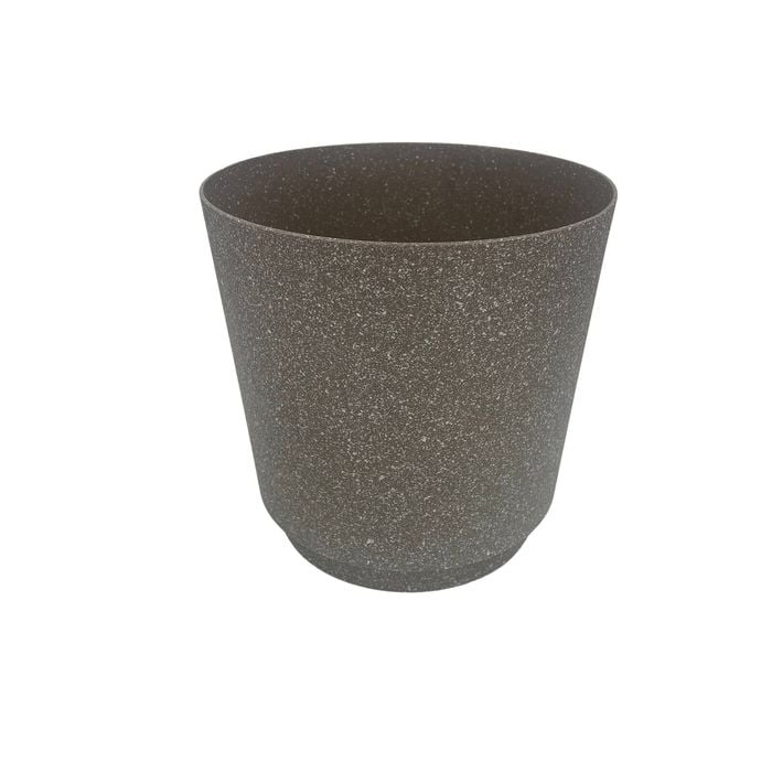 Moda 22cm Brown Round StoneLite Self Watering Plastic Pot