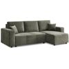 Sarantino Caliana Reversible L Shape Sofa Bed With Storage & Backrest - Green