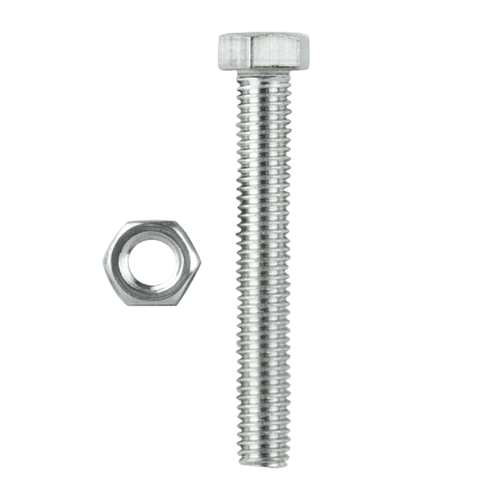 Pinnacle M10 x 120mm Stainless Steel Hex Head Bolt And Nut - 2 Pack