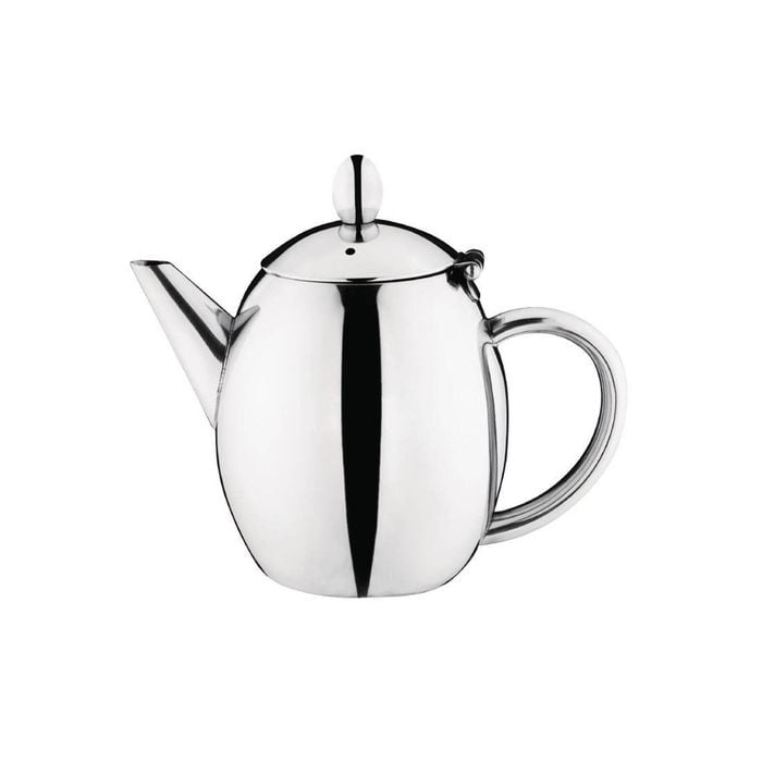 Olympia Teapot Richmond Stainless Steel Mirror Finish Flip Top Lid 500ml 18oz Commercial Beverage Service Tableware