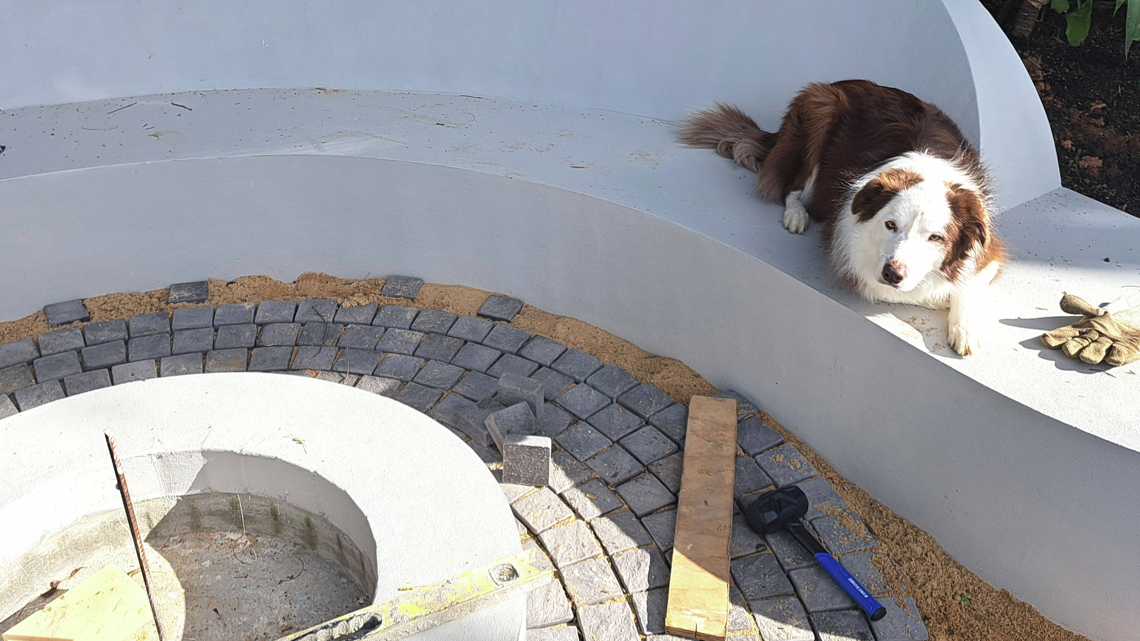 DIY- Step 4- The ultimate D.I.Y. firepit and curved floating seat