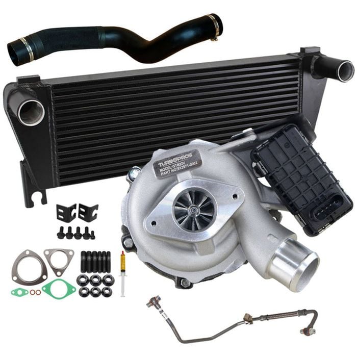 Upgrade Billet Turbo Charger With 70mm Intercooler & Hose And Genuine Oil Feed Pipe For Mazda BT50 3.2L 2011-2015