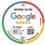 Tap and Share Contactless Sharing Smart NFC 'Review us on Google' Epoxy Sticker + QR code