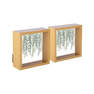 Nicola Spring Box Photo Frame Set - 6 X 6 Square Acrylic Frame - Light Wood - Pack Of 5