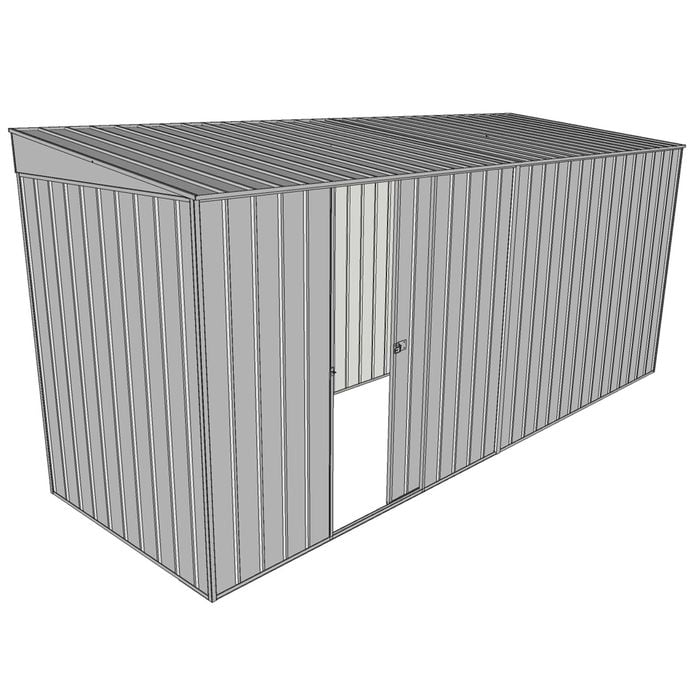 Build-a-Shed 1.5 x 4.5 x 2m Single Sliding Side Door Skillion Shed - Zinc