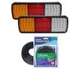 Elinz 2x LED Tail Lights Stop Reverse Turn Indicator 12V Caravan Truck 10M Narva 7 Core Trailer Cable