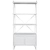 LVD Bookshelf Wood/Metal Nantucket 2-Door Drawer 200x100cm - White