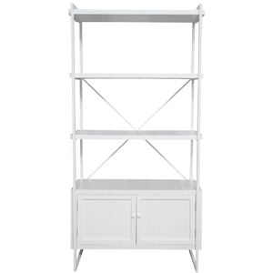 LVD Bookshelf Wood/Metal Nantucket 2-Door Drawer 200x100cm - White
