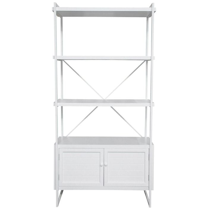 LVD Bookshelf Wood/Metal Nantucket 2-Door Drawer 200x100cm - White