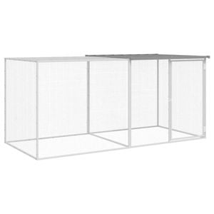 vidaXL Chicken Coop Chicken Cage Hen House with Roof Light Grey Galvanised Steel