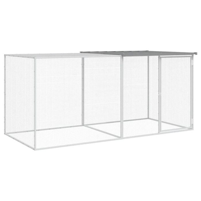 vidaXL Chicken Coop Chicken Cage Hen House with Roof Light Grey Galvanised Steel