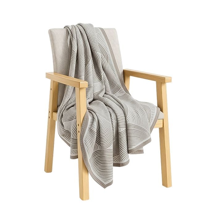 SOGA Beige Geometric Swirl Throw Blanket 130x180cm Polyester