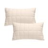 SOGA 2X 30cm Beige Quilted Grid Pattern Decorative Throw Pillow