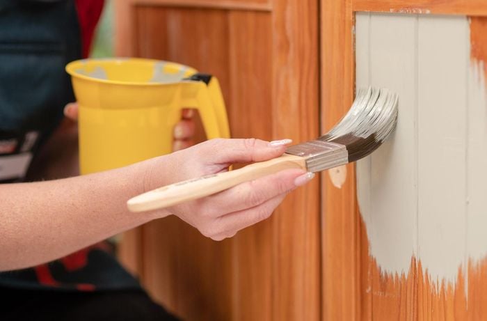 Painting a timber door
