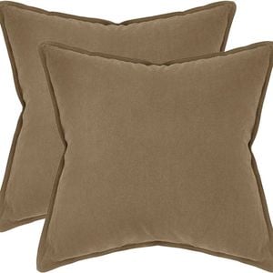 Gioia Casa Twin-pack Linen-cotton Blend European Pillowcases - Tan, 65cm × 65cm