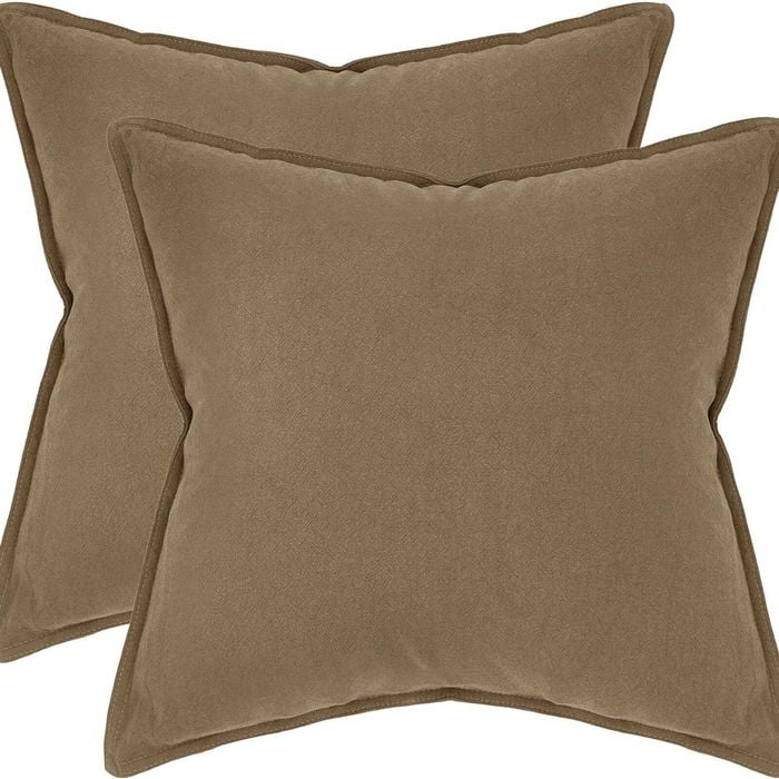 Gioia Casa Twin-pack Linen-cotton Blend European Pillowcases - Tan, 65cm × 65cm