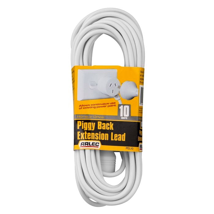 Arlec 10m White Piggy Back Extension Lead