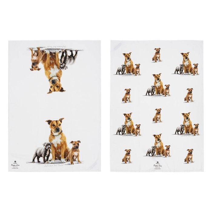 Ashdene Puppy Love Set Of 2 Tea Towels