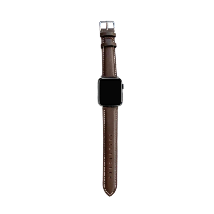Genuine Leather Watch Band Strap - For Apple iWatch 38mm 40mm 41mm [42mm Series 10] (Dark brown)