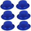 6x BOWLER HAT Party Vintage Costume Derby Felt Dance Halloween Bulk in Blue