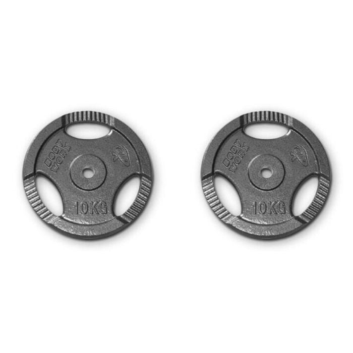 2pk Ezy Grip Standard Disc Weight Plate Home Gym Workout Exercise 10kg