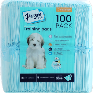 Paws & Claws 56 x 56cm Antibacterial Pet Training Pads - 100 Pack