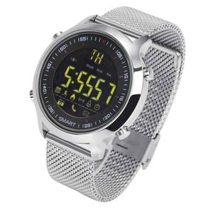 Bluetooth V4.0 Smart Watch 1.12" LCD Sports Tracker - Silver